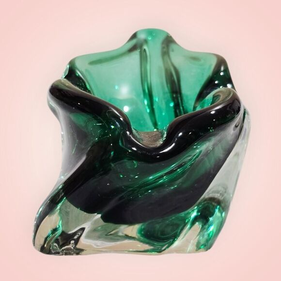 Vintage Czech Harrachov Glassworks Art Glass Bowl Circa 1958 Hand Made MCM - Picture 4 of 15